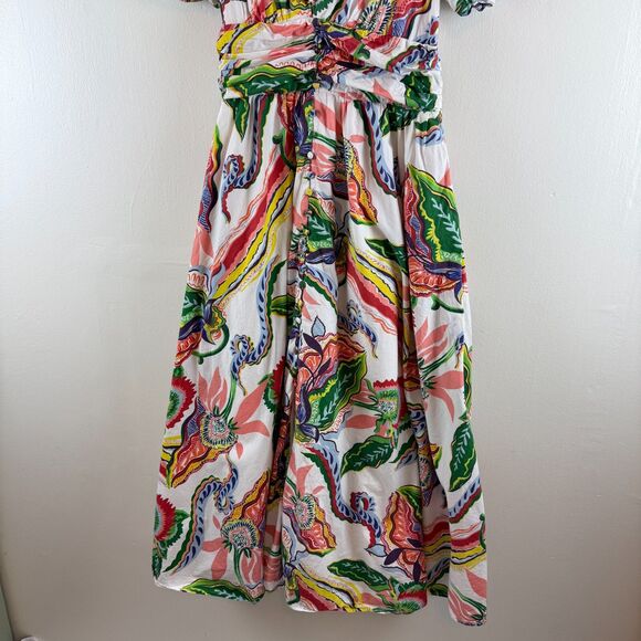 Anthropologie Katerina Button Front Dress Floral Puff Cream Motif Size S Floral - Picture 4 of 16